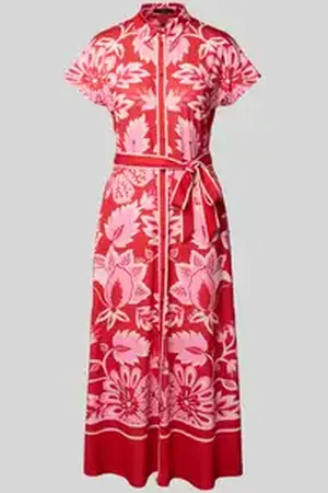 Oui Maxi-jurk met strikceintuur