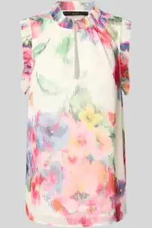 Oui Regular fit blousetop met opstaande kraag