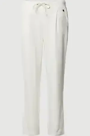 FRANSA Stretch fit stoffen broek met bandplooien, model 