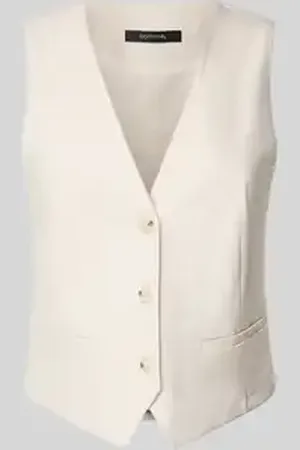 Comma, Gilet met V-hals en paspelzakken