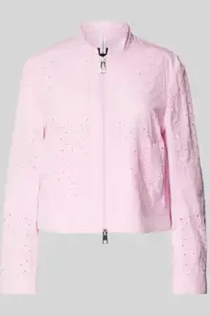 Marc Cain Blouson met broderie anglaise en tweewegsritssluiting