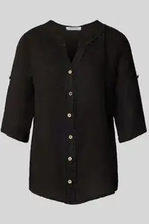 Zabaione Regular fit linnen blouse met 3/4-mouwen