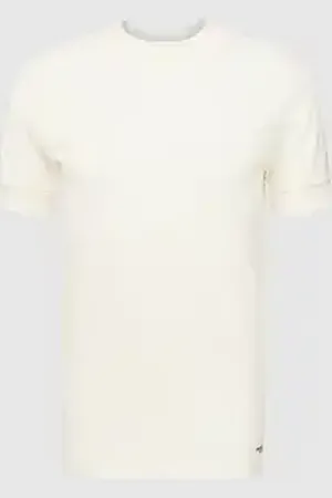 Drykorn T-shirt met geribde ronde hals, model 