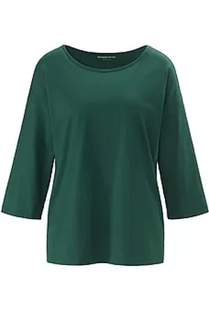 Green Cotton Shirt Gurli 100% katoen ronde hals Van