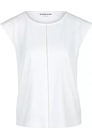Green Cotton Shirt Anne Sofie ronde hals 100% katoen Van