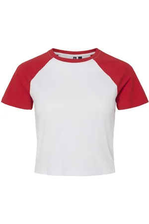 Pieces® Pcjannie Contrast Cropped T-shirt