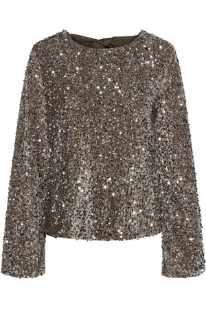 Pieces® Pckam Pailletten Strik Top Met Lange Mouwen