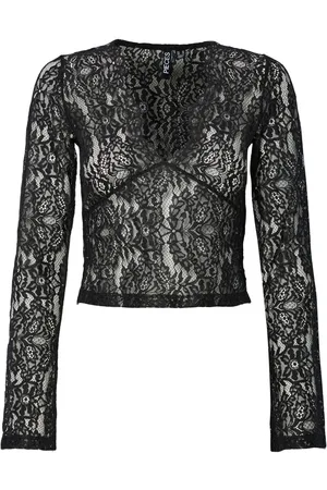 Pieces® Pcamina Kant Top Met Lange Mouwen