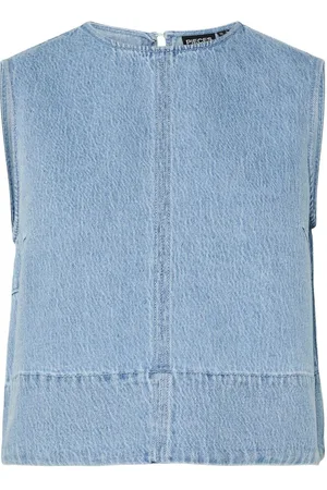 Pieces® Pcflora Mouwloos Denim Top