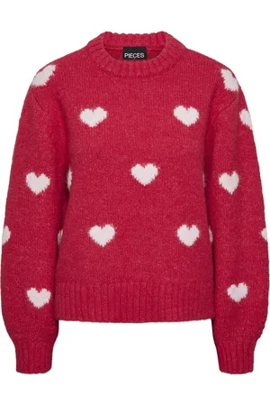 Pieces® Rina Heart Knit Sweater Dames