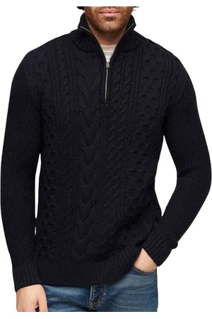 Superdry Jacob Cable Knit Half Zip Trui Heren