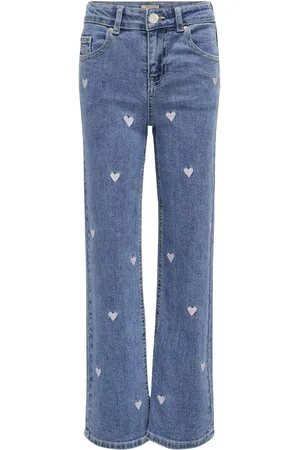 ONLY Juicy Wide Leg Heart Jeans Junior