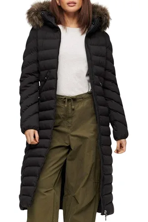 Superdry Fuji Faux Fur Hooded Longline Winterjas Dames