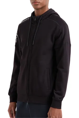 EA7 Logo Series Hooded Cotton Sweatvest Heren