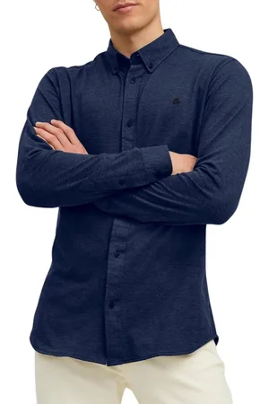 JACK & JONES Pique Melange Overhemd Heren