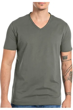 Replay Raw Cut V-neck Shirt Heren