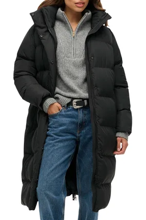 Superdry Hooded Longline Puffer Winterjas Dames