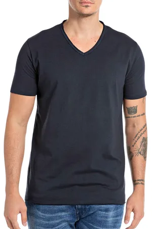 Replay Raw Cut V-neck Shirt Heren
