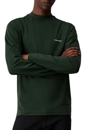 Calvin Klein Micro Logo Mock Longsleeve Shirt Heren