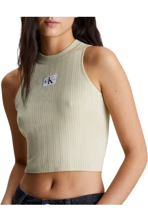 Calvin Klein Woven Label Rib Tanktop Dames