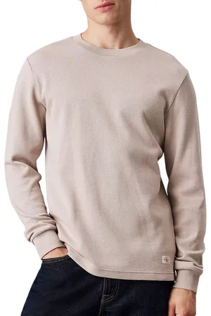 Calvin Klein Woven Label Waffle Longsleeve Shirt Heren