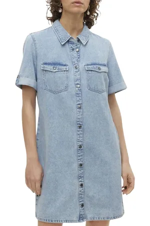 VERO MODA Jennie Denim Short Jurk Dames