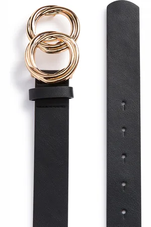Primark Black twisted goldtone buckle infinity belt