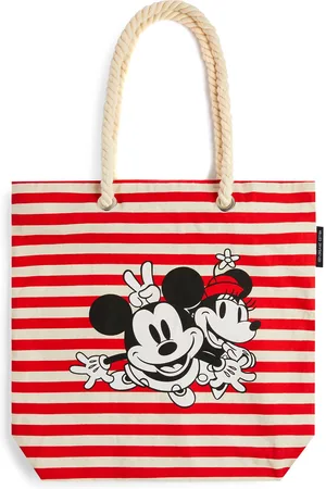 Primark Red striped mickey and minnie mouse beach bag