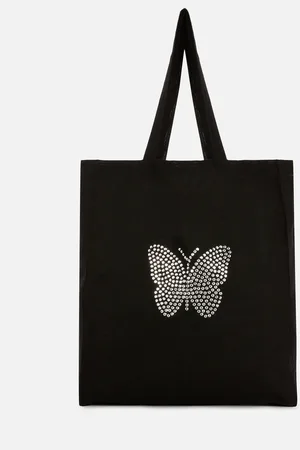 Primark Diamante butterfly canvas bag