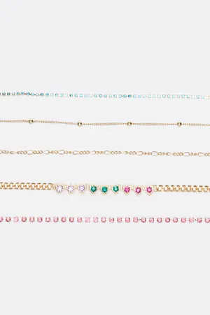 Primark 5pk mixed gem bracelets