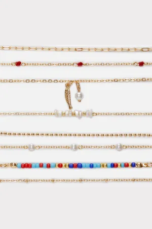 Primark Diverse armbanden met imitatieparels, set van 8