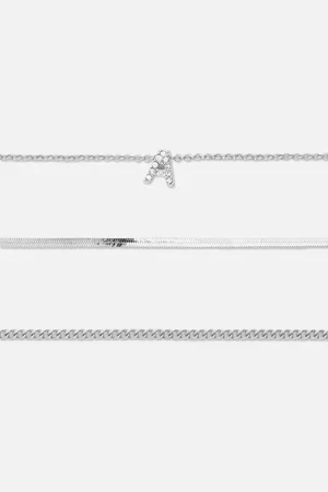 Primark Armbanden met initiaal met stras, set van 3