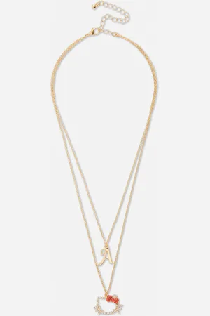 Primark Dubbele ketting met initiaal Hello Kitty