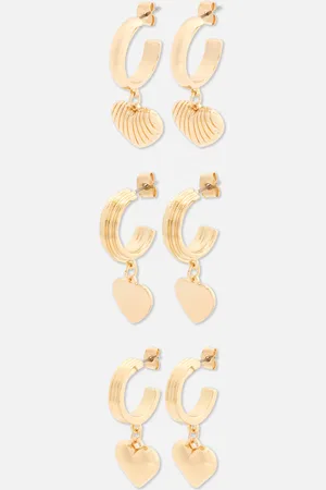 Primark Oorringen met hartjes, set van 3