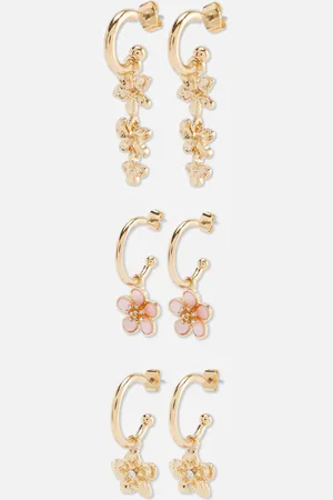 Primark Oorringen met bloemen, 3 paar
