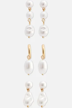 Primark Lange oorbellen met parels, set van 3