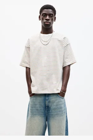 Pull&Bear Gestreept Boxy Fit T-Shirt