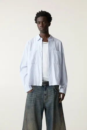 Pull&Bear Geruit Overhemd Met Gekreukt Effect