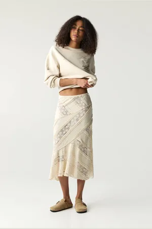 Pull&Bear Kanten Halflange Rok