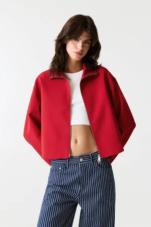 Pull&Bear Jack Van Licht Materiaal Met Rits