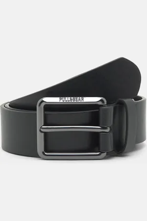 Pull&Bear Zwarte Riem Met Leereffect