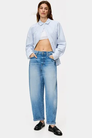 Pull&Bear Balloon Fit Jeans Met Halfhoge Taille
