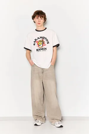 Pull&Bear Wit Sakamoto Ramen T-Shirt Met Print