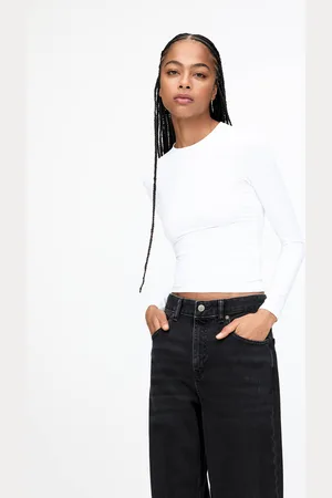 Pull&Bear Polyamide T-Shirt Met Lange Mouw