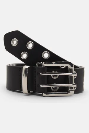 Pull&Bear Zwarte Riem Met Leereffect En Eyelets
