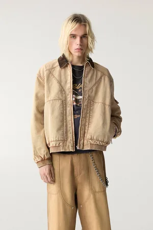 Pull&Bear Katoenen Jack Met Corduroy Kraag