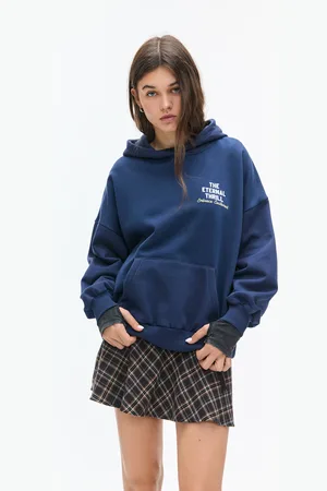 Pull&Bear Capuchonsweater Met Tekstprint