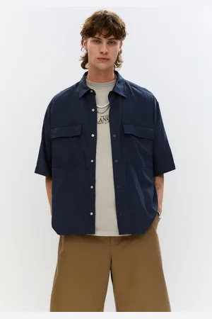 Pull&Bear Soepelvallende Utility Overhemd Met Korte Mouw