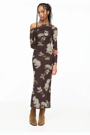 Pull&Bear Asymmetrische Tule Midi-Jurk
