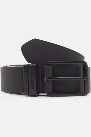 Pull&Bear Zwarte Riem Van Kunstleer Met Dubbele Gesp